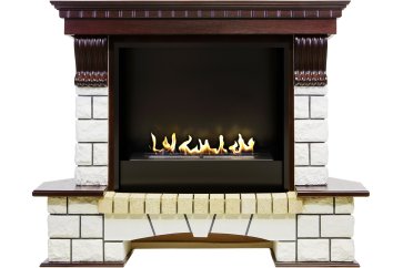 Биокамин в портале Firezo Pierre Luxe Темный дуб, стандарт