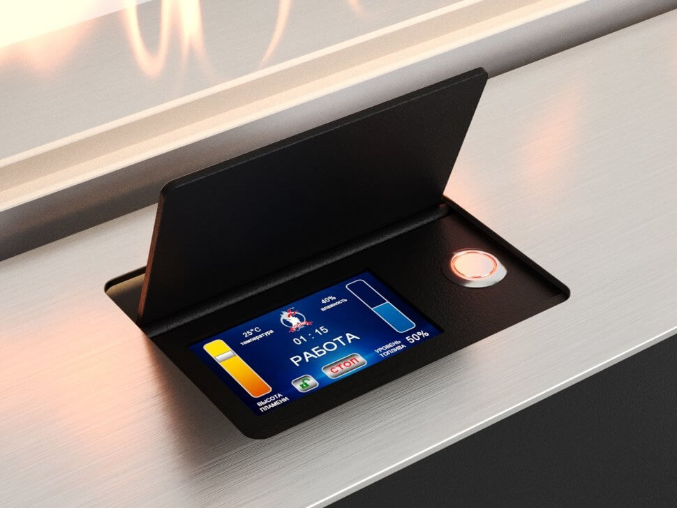 Автоматический биокамин Lux Fire Smart Flame 1200 RC INOX