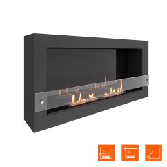 Биокамин SteelHeat WALL ONE 1100 LITE черный