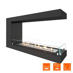 Биокамин торцевой SteelHeat LONG 1000