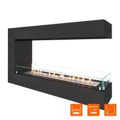 Биокамин торцевой SteelHeat GRAND 1200