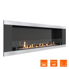 Биокамин встраиваемый SteelHeat LONG-H 1500